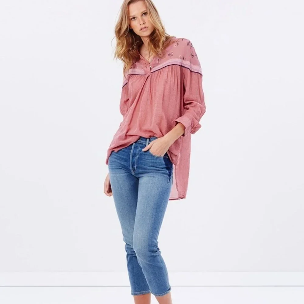 NWOT! FREE PEOPLE Hearts And Colors BLOUSE